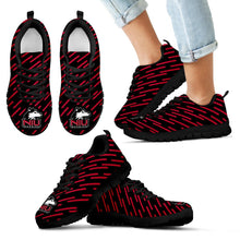 Load image into Gallery viewer, Marvelous Striped Stunning Logo Northern Illinois Huskies Sneakers