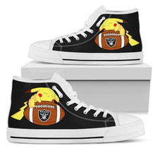 Load image into Gallery viewer, Pikachu Laying On Ball Oakland Raiders High Top Shoes