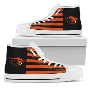 American Flag Oregon State Beavers High Top Shoes