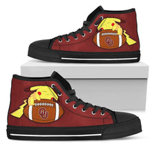 Load image into Gallery viewer, Pikachu Laying On Ball Oklahoma Sooners High Top Shoes
