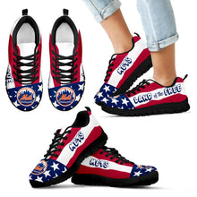 Load image into Gallery viewer, Proud Of American Flag Three Line New York Mets Sneakers