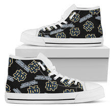 Load image into Gallery viewer, Script Logo Pattern Notre Dame Fighting Irish High Top Shoes