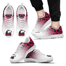 Load image into Gallery viewer, Leopard Pattern Awesome Northern Illinois Huskies Sneakers