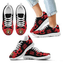 Load image into Gallery viewer, Tribal Flames Pattern Ottawa Senators Sneakers