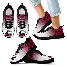 Load image into Gallery viewer, Leopard Pattern Awesome Northern Illinois Huskies Sneakers