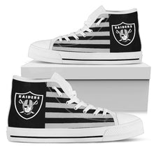 Load image into Gallery viewer, American Flag Oakland Raiders High Top Shoes