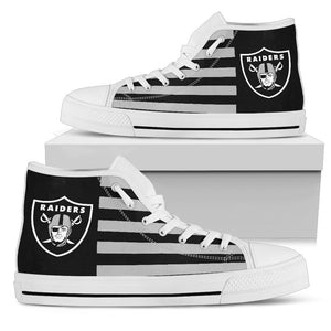 American Flag Oakland Raiders High Top Shoes