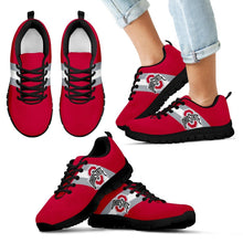 Load image into Gallery viewer, Three Colors Vertical Ohio State Buckeyes Sneakers
