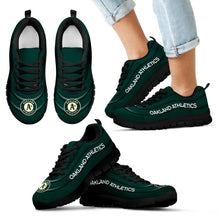 Load image into Gallery viewer, Wave Red Floating Pattern Oakland Athletics Sneakers