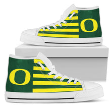 Load image into Gallery viewer, American Flag Oregon Ducks High Top Shoes