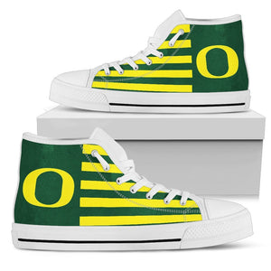 American Flag Oregon Ducks High Top Shoes