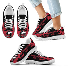 Load image into Gallery viewer, Tribal Flames Pattern Northern Illinois Huskies Sneakers