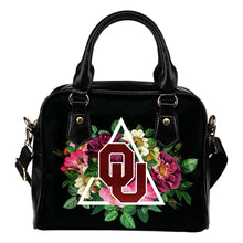 Load image into Gallery viewer, Floral Rose Valentine Logo Oklahoma Sooners Shoulder Handbags