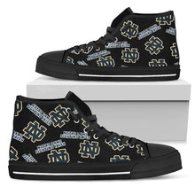 Load image into Gallery viewer, Script Logo Pattern Notre Dame Fighting Irish High Top Shoes