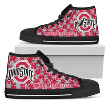 Load image into Gallery viewer, Puzzle Logo With Ohio State Buckeyes High Top Shoes