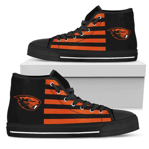 American Flag Oregon State Beavers High Top Shoes