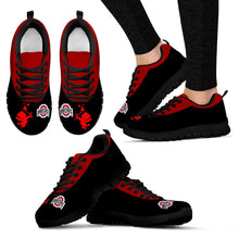 Load image into Gallery viewer, Cute Cupid Angel Background Ohio State Buckeyes Sneakers