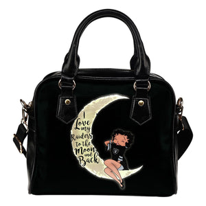 BB I Love My Oakland Raiders To The Moon And Back Shoulder Handbags Women Purse