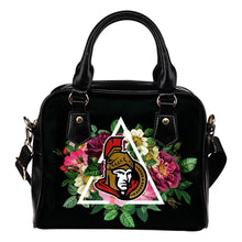 Load image into Gallery viewer, Floral Rose Valentine Logo Ottawa Senators Shoulder Handbags