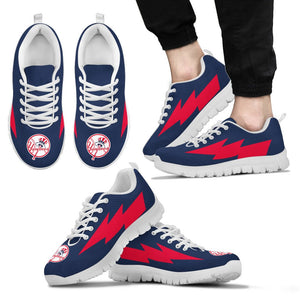 Funny New York Yankees Sneakers Thunder Lightning Amazing Logo