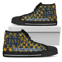 Load image into Gallery viewer, Puzzle Logo With Notre Dame Fighting Irish High Top Shoes