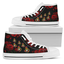 Load image into Gallery viewer, Lovely Rose Thorn Incredible Ottawa Senators High Top Shoes