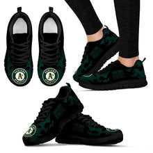 Load image into Gallery viewer, Tribal Flames Pattern Oakland Athletics Sneakers