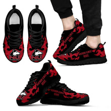 Load image into Gallery viewer, Tribal Flames Pattern Northern Illinois Huskies Sneakers
