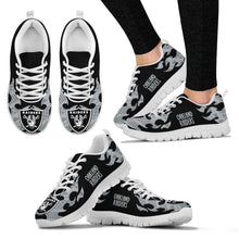 Load image into Gallery viewer, Tribal Flames Pattern Oakland Raiders Sneakers