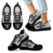 Load image into Gallery viewer, Line Stripe Logo Bottom Oakland Raiders Sneakers