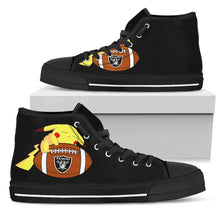Load image into Gallery viewer, Pikachu Laying On Ball Oakland Raiders High Top Shoes