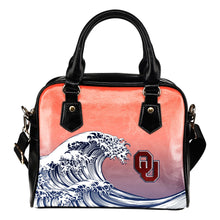 Load image into Gallery viewer, Enormous Wave Fancy Logo Oklahoma Sooners Shoulder Handbags