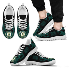 Load image into Gallery viewer, Tribal Flames Pattern Oakland Athletics Sneakers