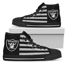 Load image into Gallery viewer, American Flag Oakland Raiders High Top Shoes