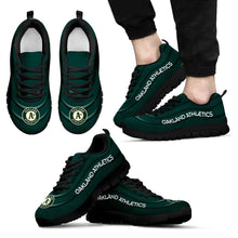 Load image into Gallery viewer, Wave Red Floating Pattern Oakland Athletics Sneakers