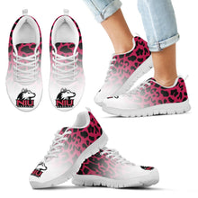 Load image into Gallery viewer, Leopard Pattern Awesome Northern Illinois Huskies Sneakers