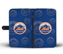 Load image into Gallery viewer, New York Mets Logo Background Wallet Phone Cases
