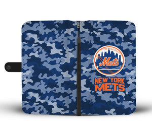 Gorgeous Camo Pattern New York Mets Wallet Phone Cases