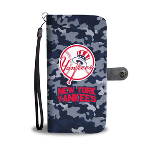 Gorgeous Camo Pattern New York Yankees Wallet Phone Cases