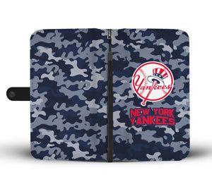 Gorgeous Camo Pattern New York Yankees Wallet Phone Cases