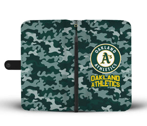 Gorgeous Camo Pattern Oakland Athletics Wallet Phone Cases