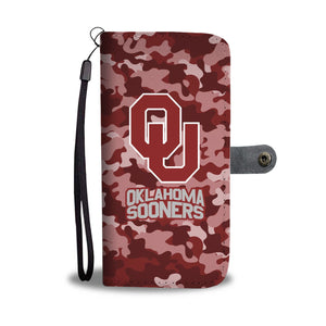 Gorgeous Camo Pattern Oklahoma Sooners Wallet Phone Cases