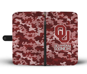 Gorgeous Camo Pattern Oklahoma Sooners Wallet Phone Cases