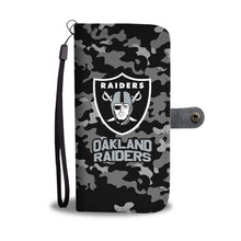 Load image into Gallery viewer, Gorgeous Camo Pattern Oakland Raiders Wallet Phone Cases