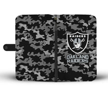 Load image into Gallery viewer, Gorgeous Camo Pattern Oakland Raiders Wallet Phone Cases