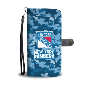 Gorgeous Camo Pattern New York Rangers Wallet Phone Cases