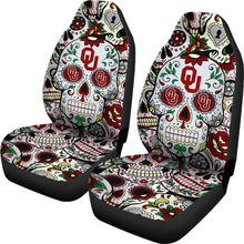 Load image into Gallery viewer, Party Skull Oklahoma Sooners Car Seat Covers