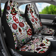 Load image into Gallery viewer, Party Skull Oklahoma Sooners Car Seat Covers