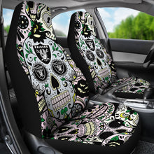 Load image into Gallery viewer, Party Skull Oakland Raiders Car Seat Covers