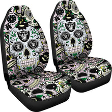 Load image into Gallery viewer, Party Skull Oakland Raiders Car Seat Covers